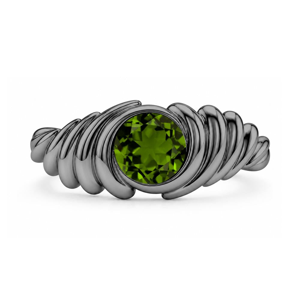 Solitaire Bezel Setting Swirl Amethyst Ring - LUO Jewelry #gemstone_Diopside