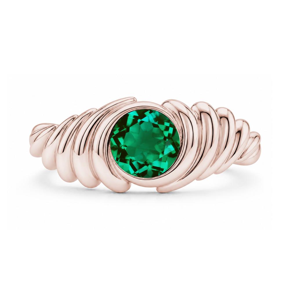 Solitaire Bezel Setting Swirl Amethyst Ring - LUO Jewelry #gemstone_Emerald