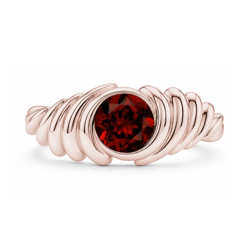 Solitaire Bezel Setting Swirl Amethyst Ring - LUO Jewelry #gemstone_Garnet