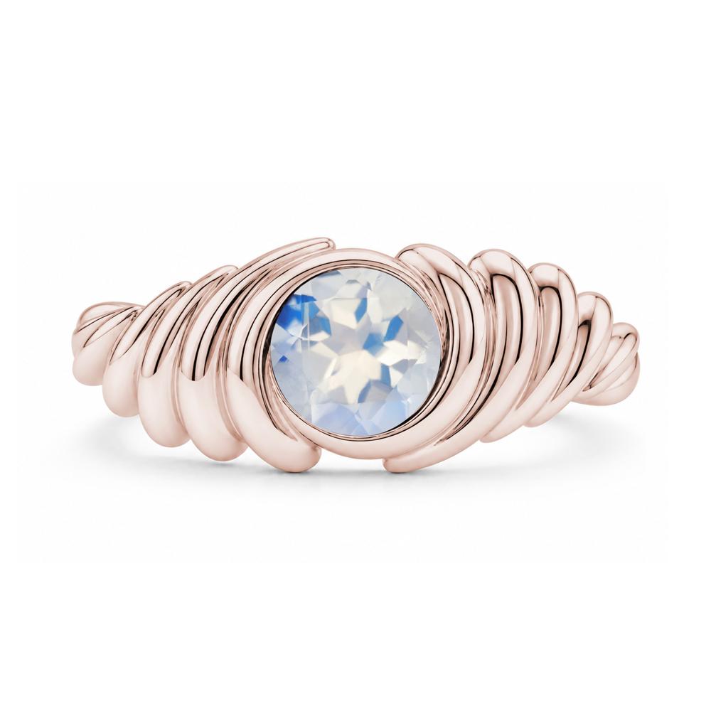 Solitaire Bezel Setting Swirl Amethyst Ring - LUO Jewelry #gemstone_Moonstone