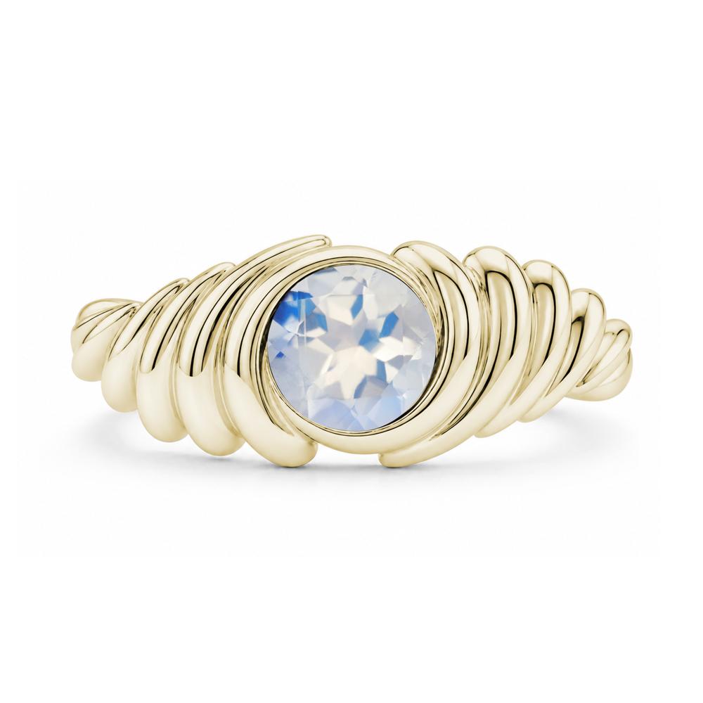 Solitaire Bezel Setting Swirl Amethyst Ring - LUO Jewelry #gemstone_Moonstone