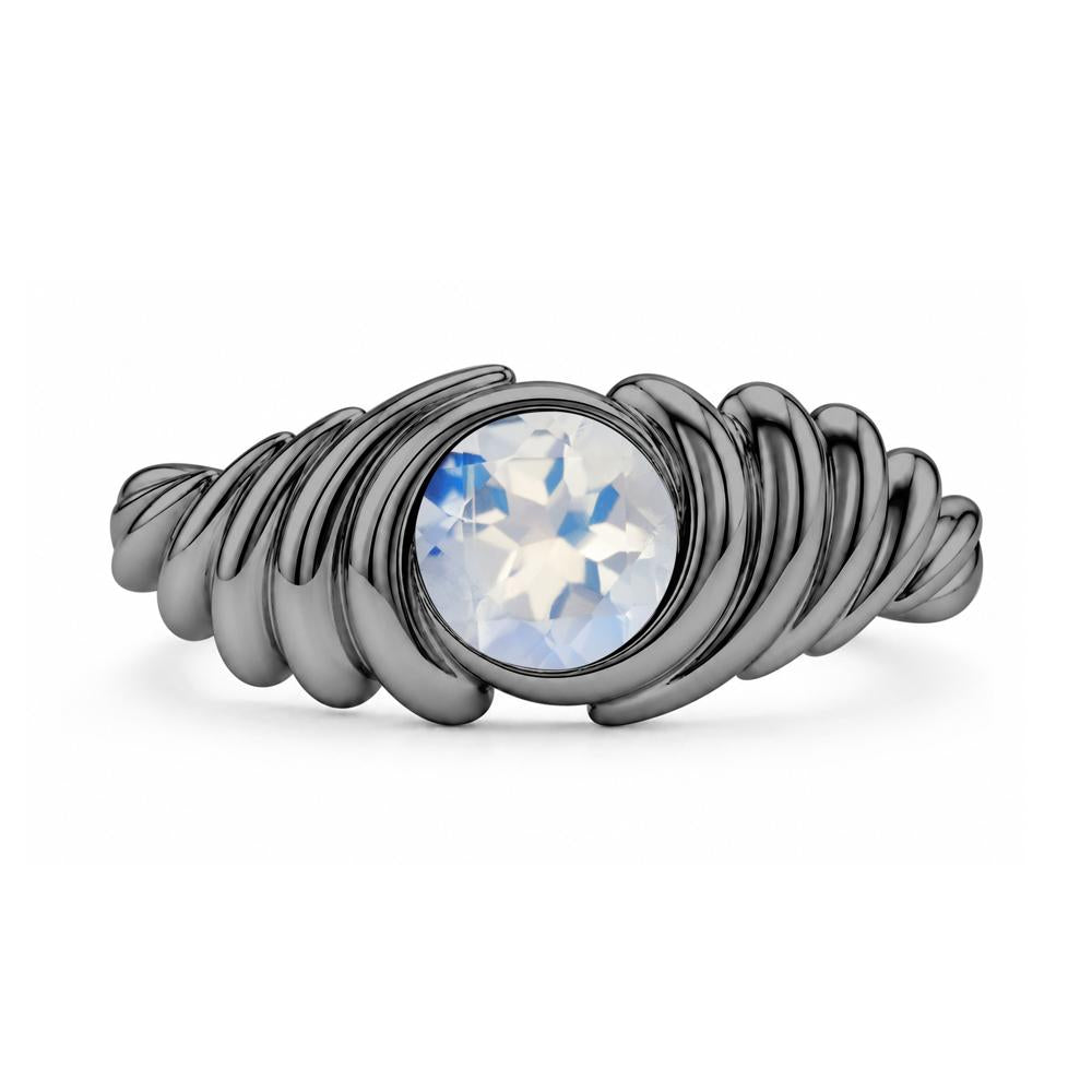 Solitaire Bezel Setting Swirl Amethyst Ring - LUO Jewelry #gemstone_Moonstone
