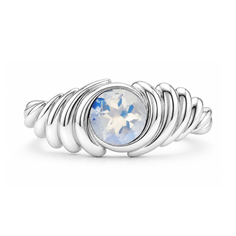 Solitaire Bezel Setting Swirl Amethyst Ring - LUO Jewelry #gemstone_Moonstone