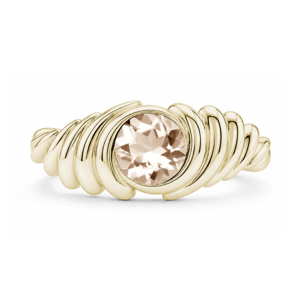 Solitaire Bezel Setting Swirl Amethyst Ring - LUO Jewelry #gemstone_Morganite