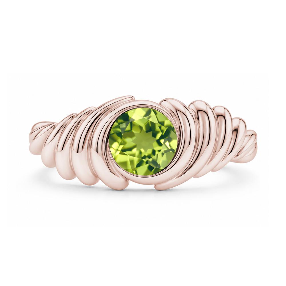 Solitaire Bezel Setting Swirl Amethyst Ring - LUO Jewelry #gemstone_Peridot