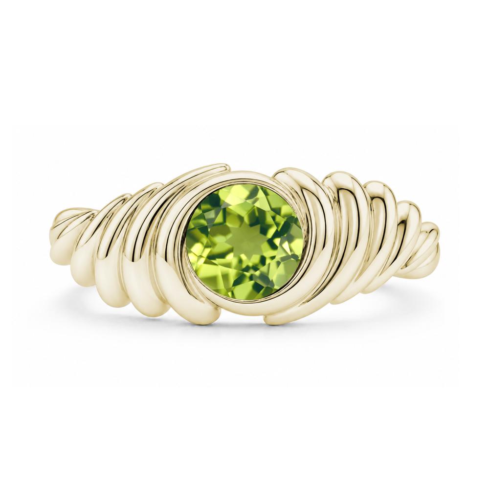 Solitaire Bezel Setting Swirl Amethyst Ring - LUO Jewelry #gemstone_Peridot