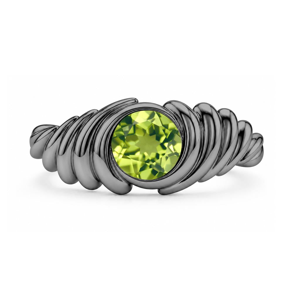 Solitaire Bezel Setting Swirl Amethyst Ring - LUO Jewelry #gemstone_Peridot