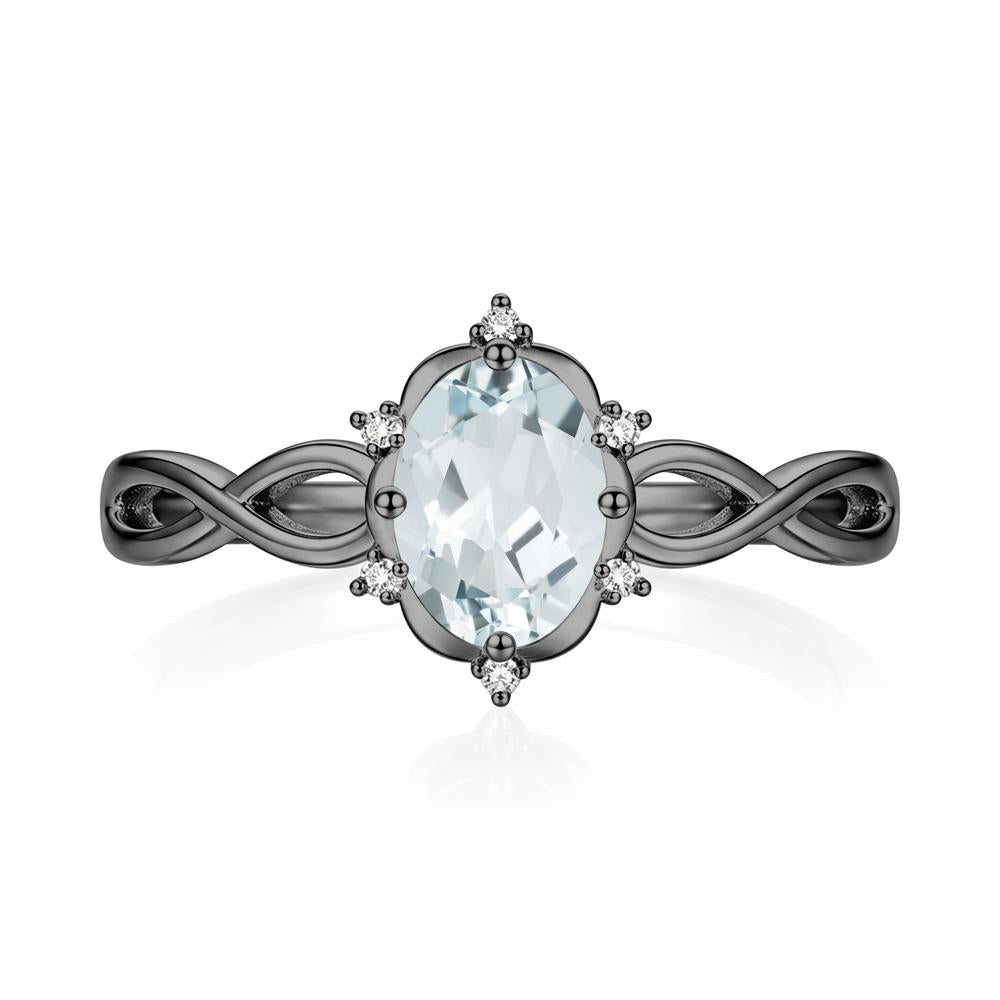 Amethyst Halo Twisted Infinity Ring - LUO Jewelry #gemstone_Aquamarine
