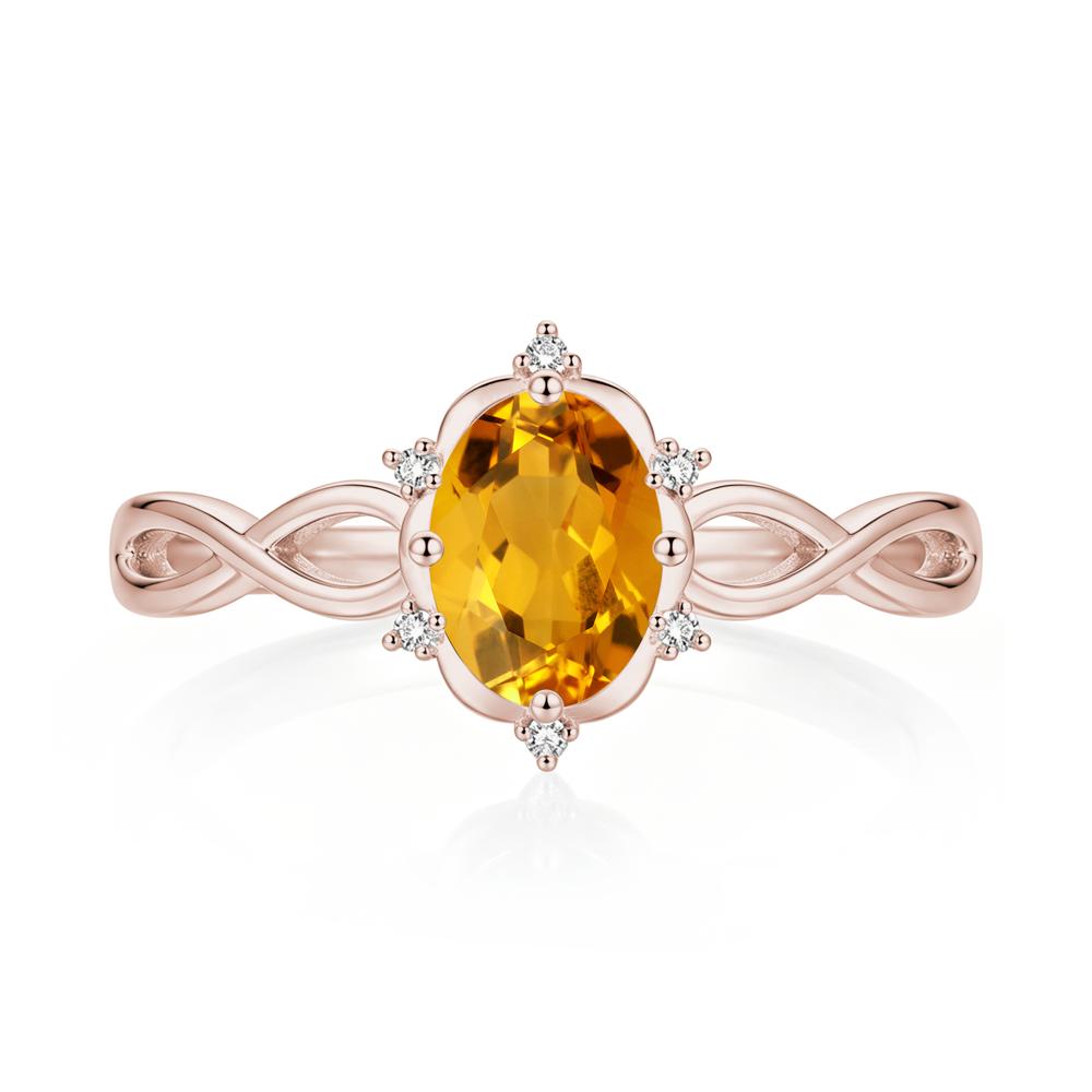 Amethyst Halo Twisted Infinity Ring - LUO Jewelry #gemstone_Citrine