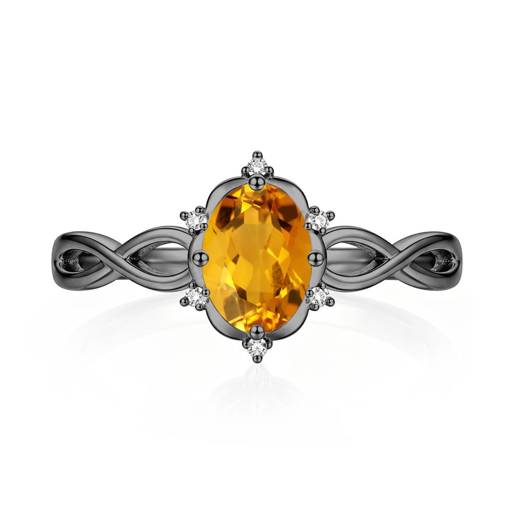 Amethyst Halo Twisted Infinity Ring - LUO Jewelry #gemstone_Citrine