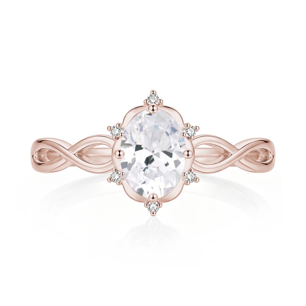 Amethyst Halo Twisted Infinity Ring - LUO Jewelry #gemstone_Cubic Zirconia