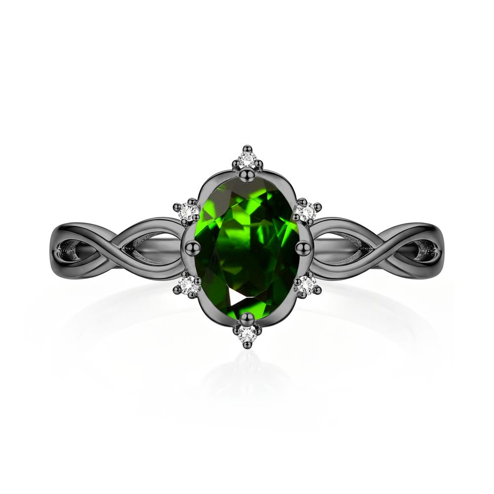 Amethyst Halo Twisted Infinity Ring - LUO Jewelry #gemstone_Diopside