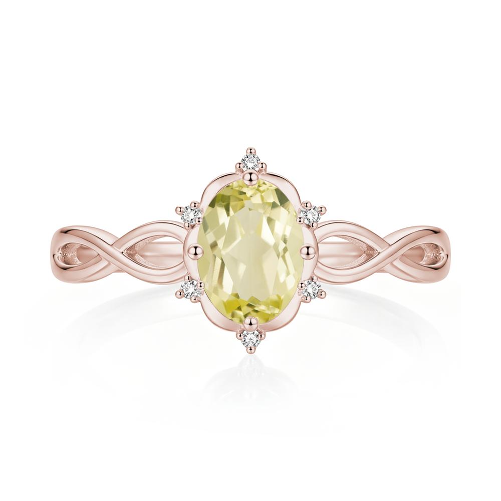 Amethyst Halo Twisted Infinity Ring - LUO Jewelry #gemstone_Lemon Quartz