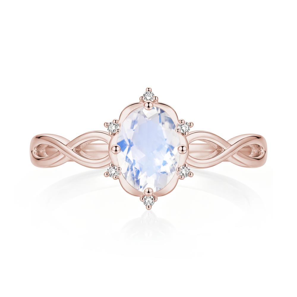 Amethyst Halo Twisted Infinity Ring - LUO Jewelry #gemstone_Moonstone