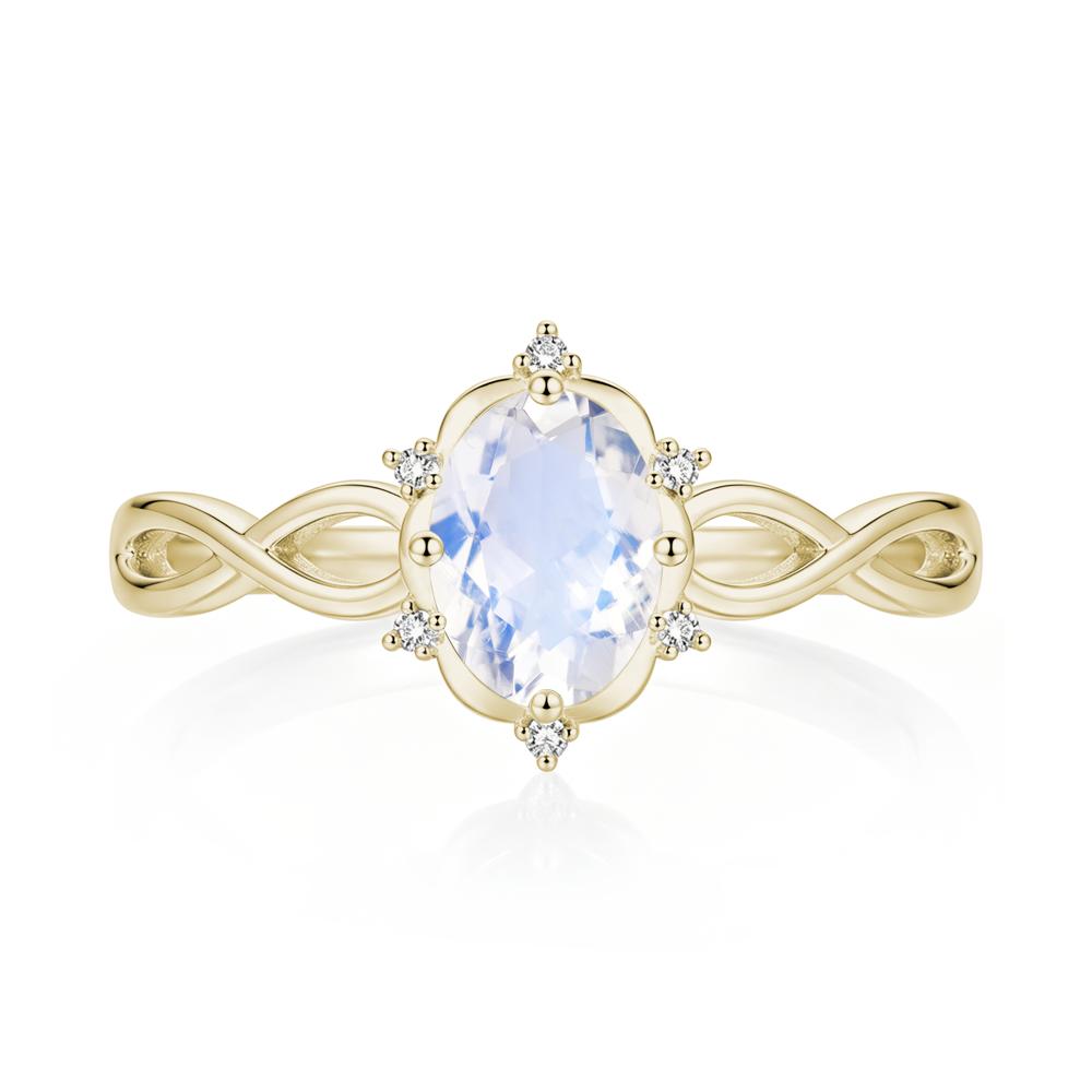 Amethyst Halo Twisted Infinity Ring - LUO Jewelry #gemstone_Moonstone