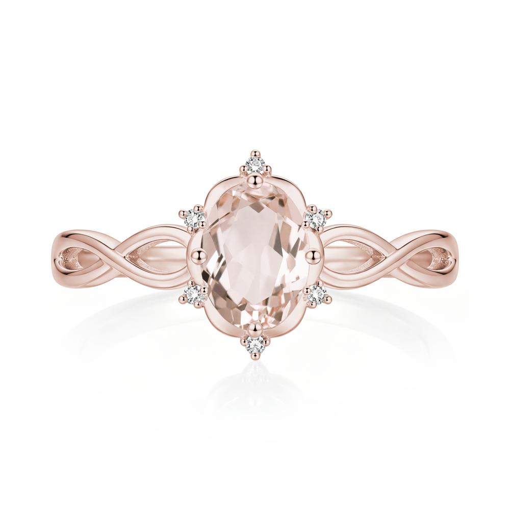 Amethyst Halo Twisted Infinity Ring - LUO Jewelry #gemstone_Morganite
