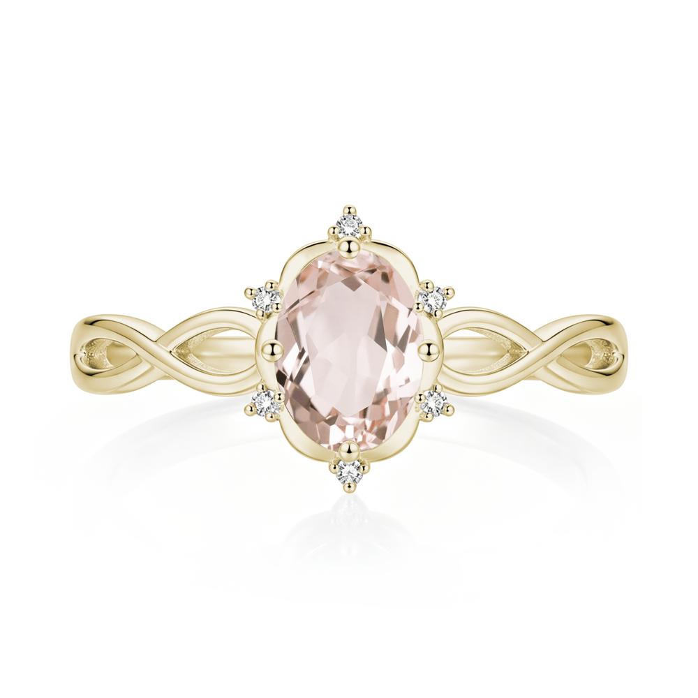 Amethyst Halo Twisted Infinity Ring - LUO Jewelry #gemstone_Morganite