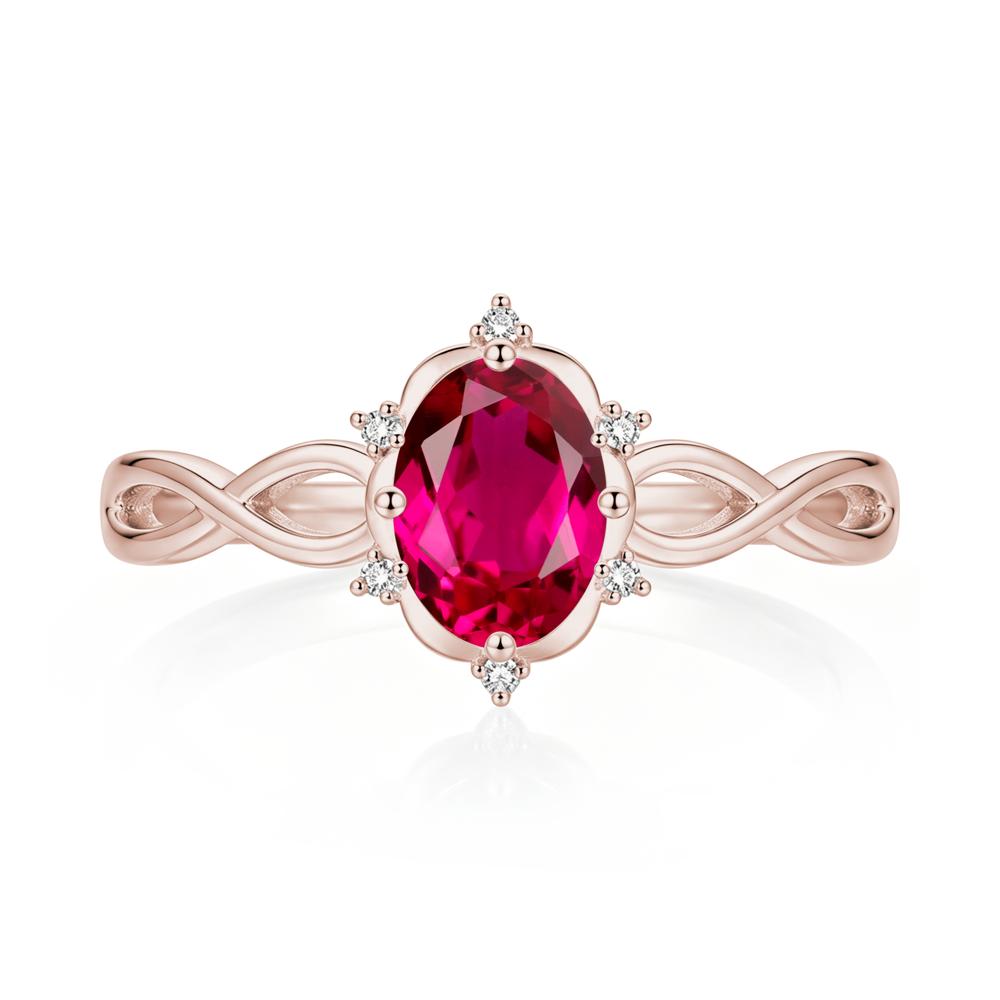 Amethyst Halo Twisted Infinity Ring - LUO Jewelry #gemstone_Ruby
