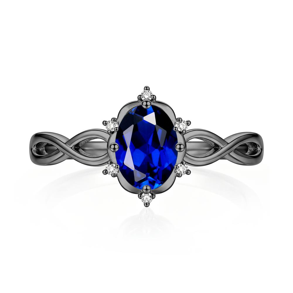 Amethyst Halo Twisted Infinity Ring - LUO Jewelry #gemstone_Sapphire