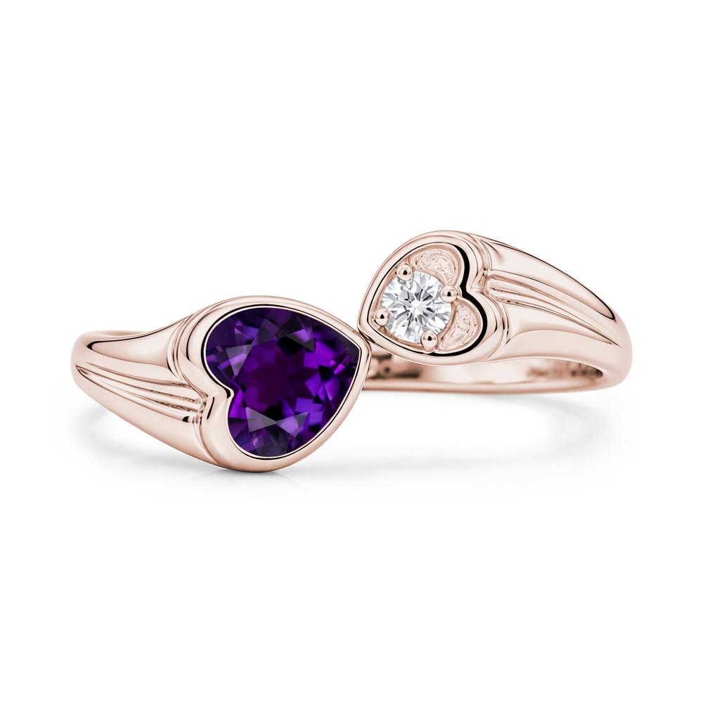 Toi Et Moi Two Stone Emerald Heart Shaped Ring - LUO Jewelry #gemstone_Amethyst