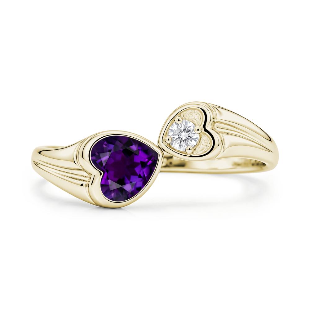 Toi Et Moi Two Stone Emerald Heart Shaped Ring - LUO Jewelry #gemstone_Amethyst