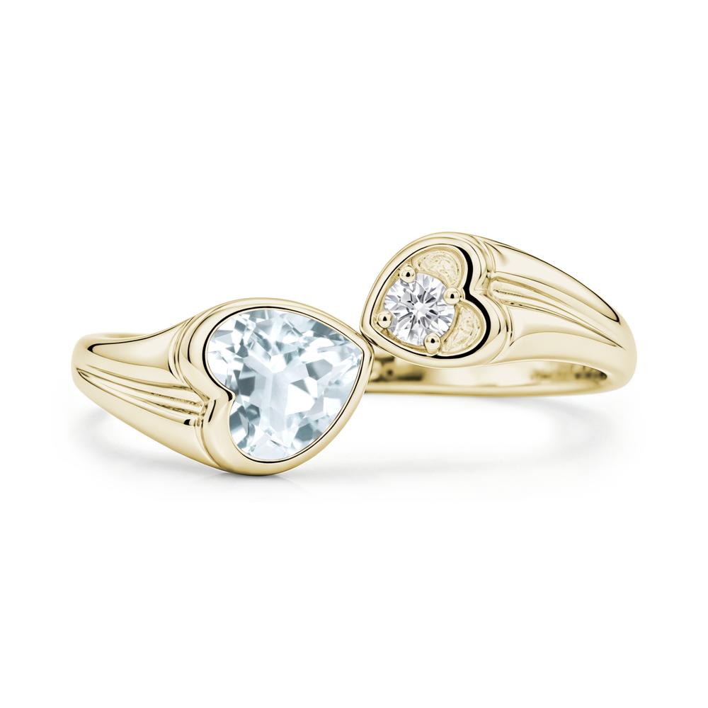 Toi Et Moi Two Stone Emerald Heart Shaped Ring - LUO Jewelry #gemstone_Aquamarine