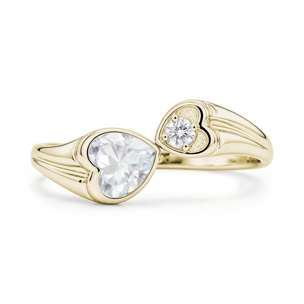 Toi Et Moi Two Stone Emerald Heart Shaped Ring - LUO Jewelry #gemstone_Cubic Zirconia