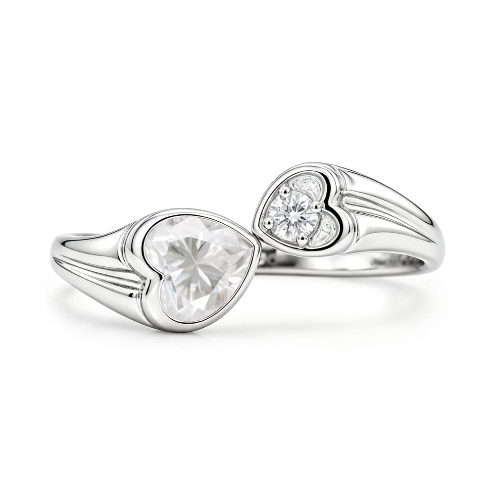 Toi Et Moi Two Stone Emerald Heart Shaped Ring - LUO Jewelry #gemstone_Moissanite