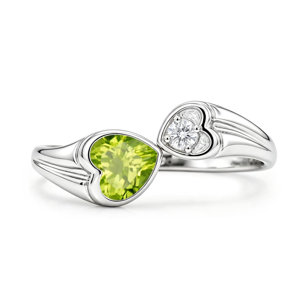 Toi Et Moi Two Stone Emerald Heart Shaped Ring - LUO Jewelry #gemstone_Peridot