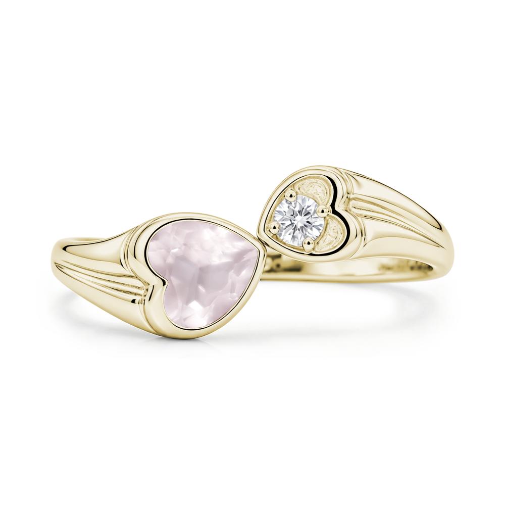 Toi Et Moi Two Stone Emerald Heart Shaped Ring - LUO Jewelry #gemstone_Rose Quartz