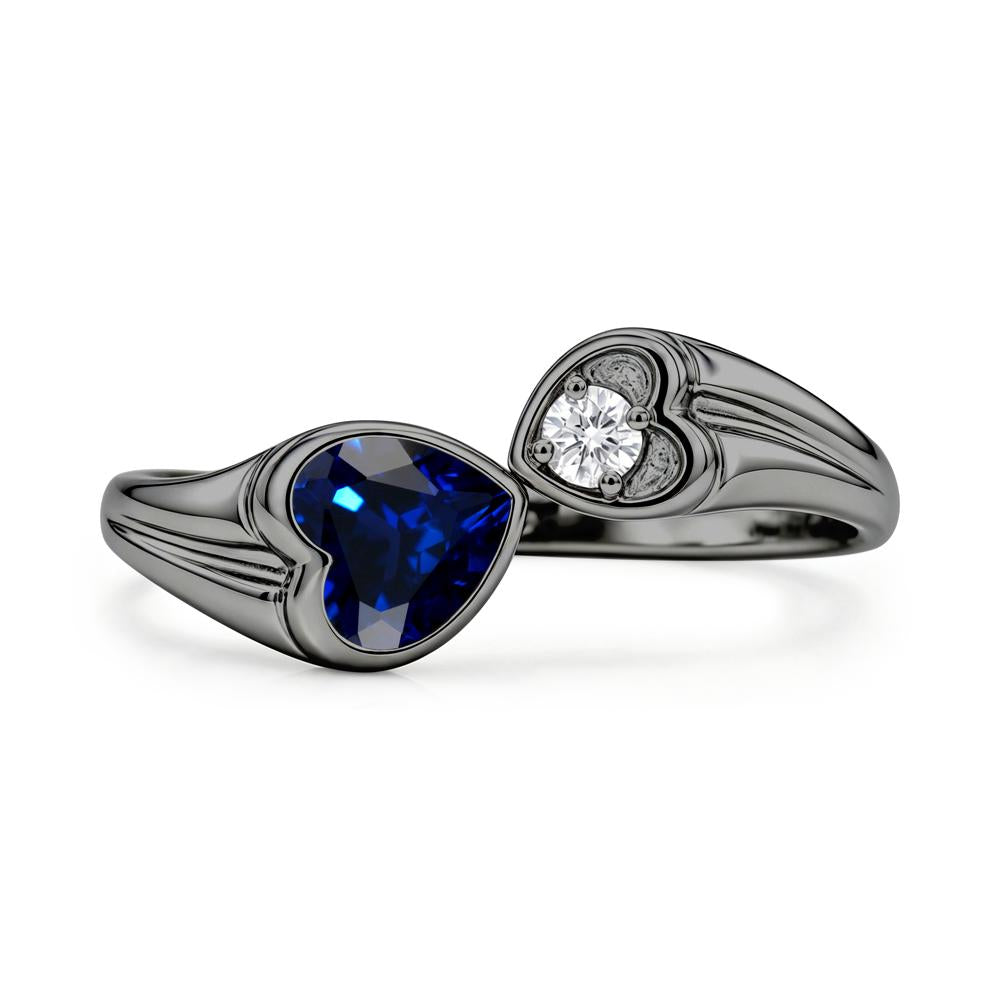 Toi Et Moi Two Stone Emerald Heart Shaped Ring - LUO Jewelry #gemstone_Sapphire