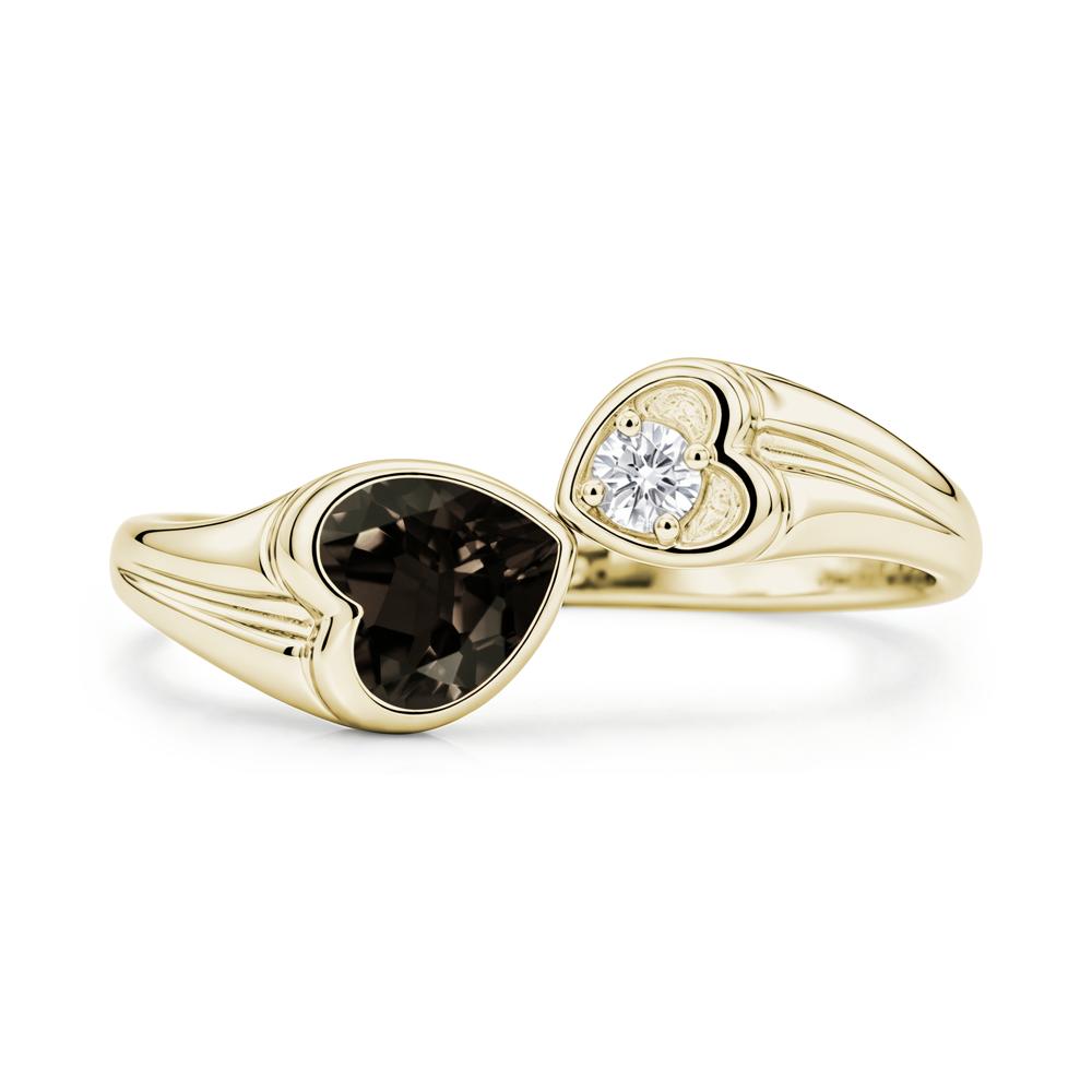 Toi Et Moi Two Stone Emerald Heart Shaped Ring - LUO Jewelry #gemstone_Smoky Quartz