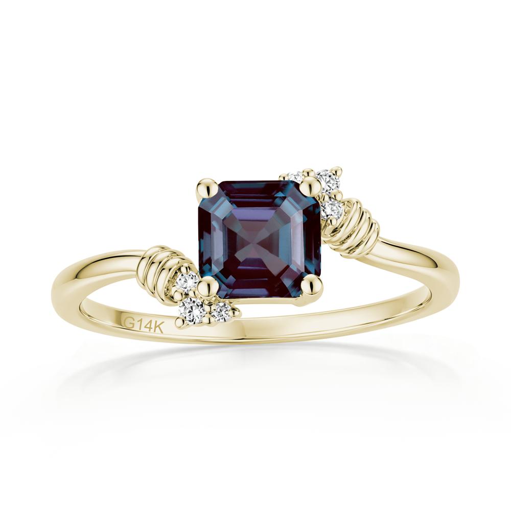 Asscher Cut London Blue Topaz Bypass Knot Ring - LUO Jewelry #gemstone_Alexandrite