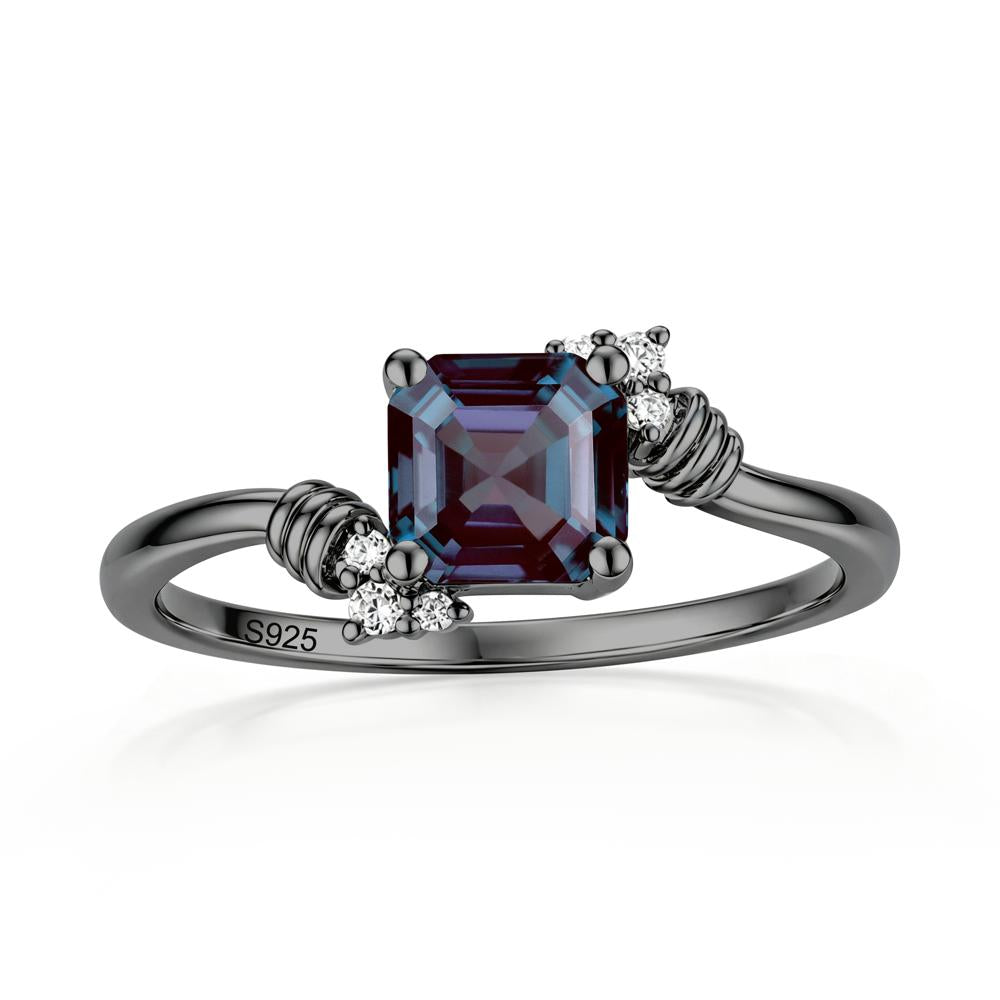 Asscher Cut London Blue Topaz Bypass Knot Ring - LUO Jewelry #gemstone_Alexandrite