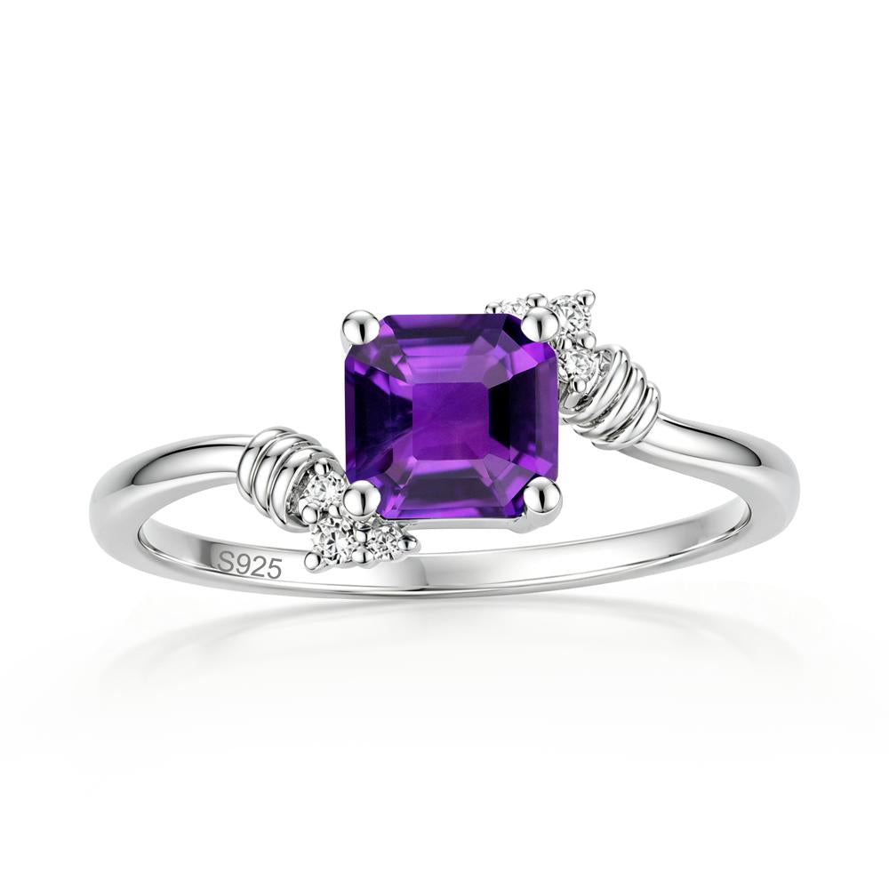 Asscher Cut London Blue Topaz Bypass Knot Ring - LUO Jewelry #gemstone_Amethyst
