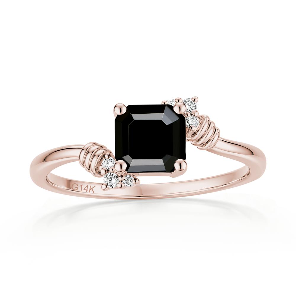 Asscher Cut London Blue Topaz Bypass Knot Ring - LUO Jewelry #gemstone_Black Spinel