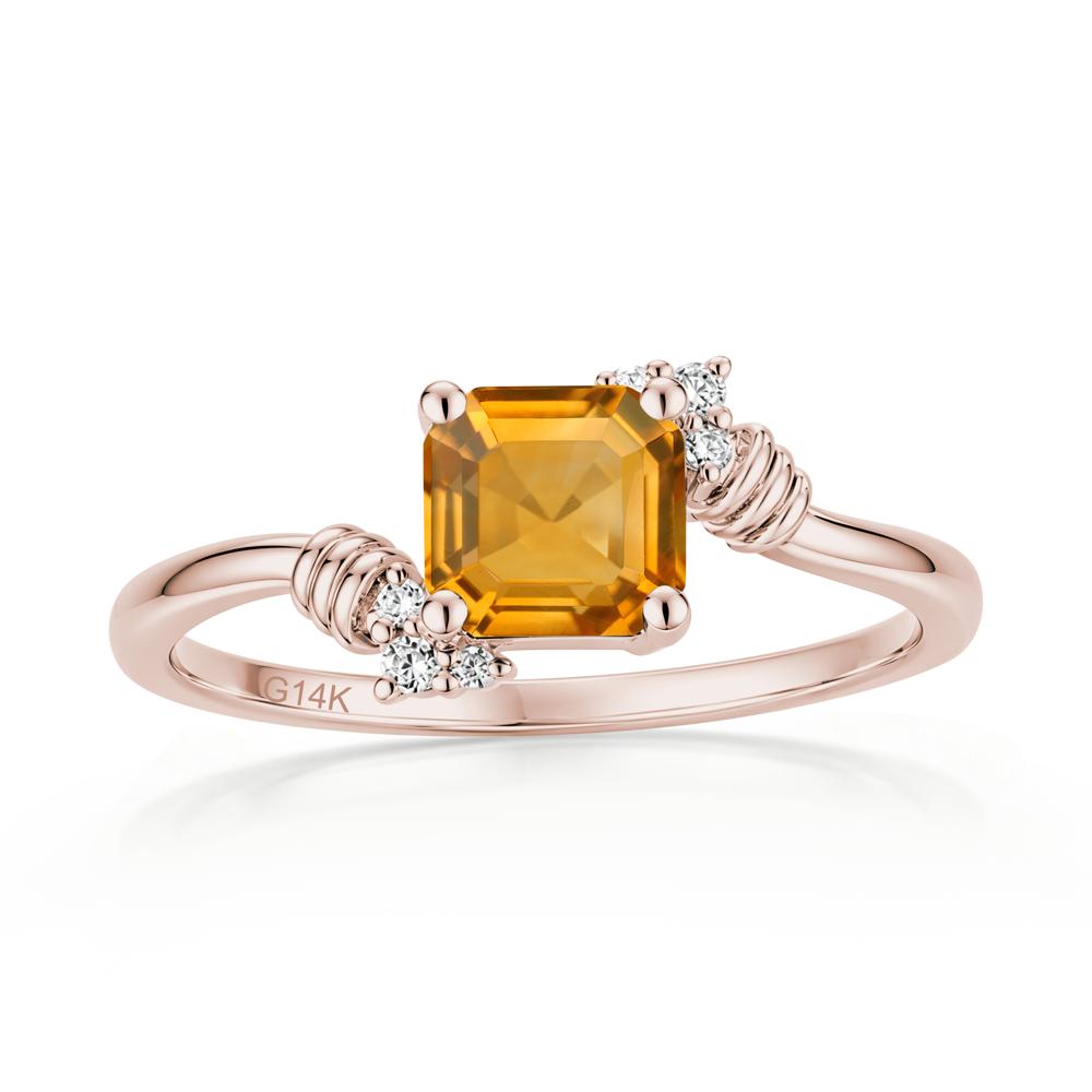 Asscher Cut London Blue Topaz Bypass Knot Ring - LUO Jewelry #gemstone_Citrine