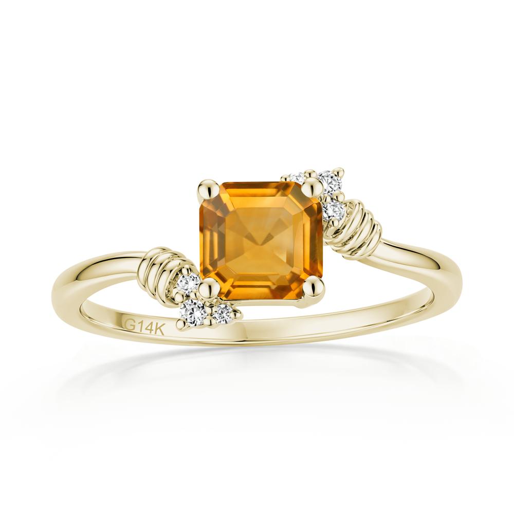 Asscher Cut London Blue Topaz Bypass Knot Ring - LUO Jewelry #gemstone_Citrine