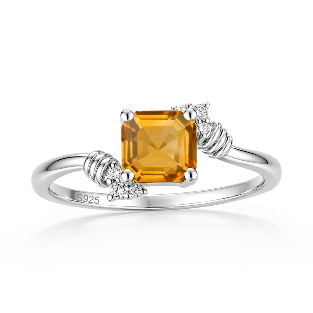 Asscher Cut London Blue Topaz Bypass Knot Ring - LUO Jewelry #gemstone_Citrine