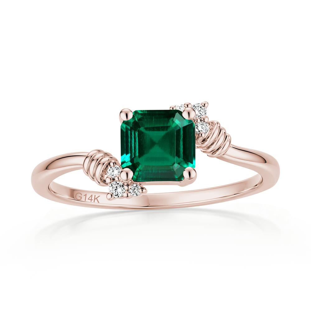 Asscher Cut London Blue Topaz Bypass Knot Ring - LUO Jewelry #gemstone_Emerald