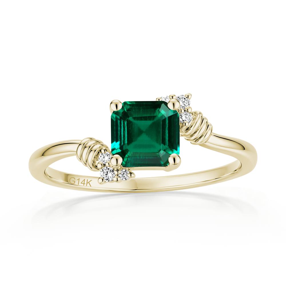Asscher Cut London Blue Topaz Bypass Knot Ring - LUO Jewelry #gemstone_Emerald