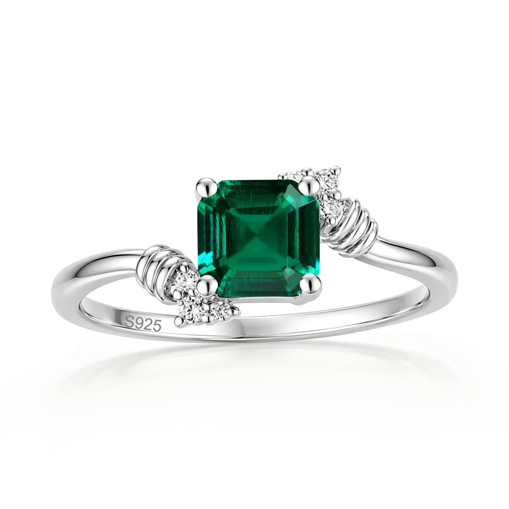 Asscher Cut London Blue Topaz Bypass Knot Ring - LUO Jewelry #gemstone_Emerald