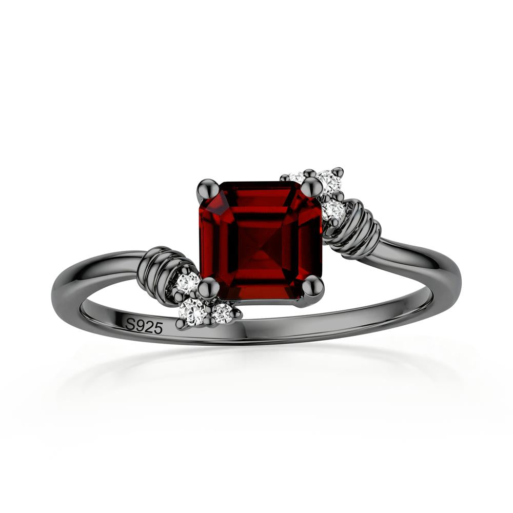 Asscher Cut London Blue Topaz Bypass Knot Ring - LUO Jewelry #gemstone_Garnet
