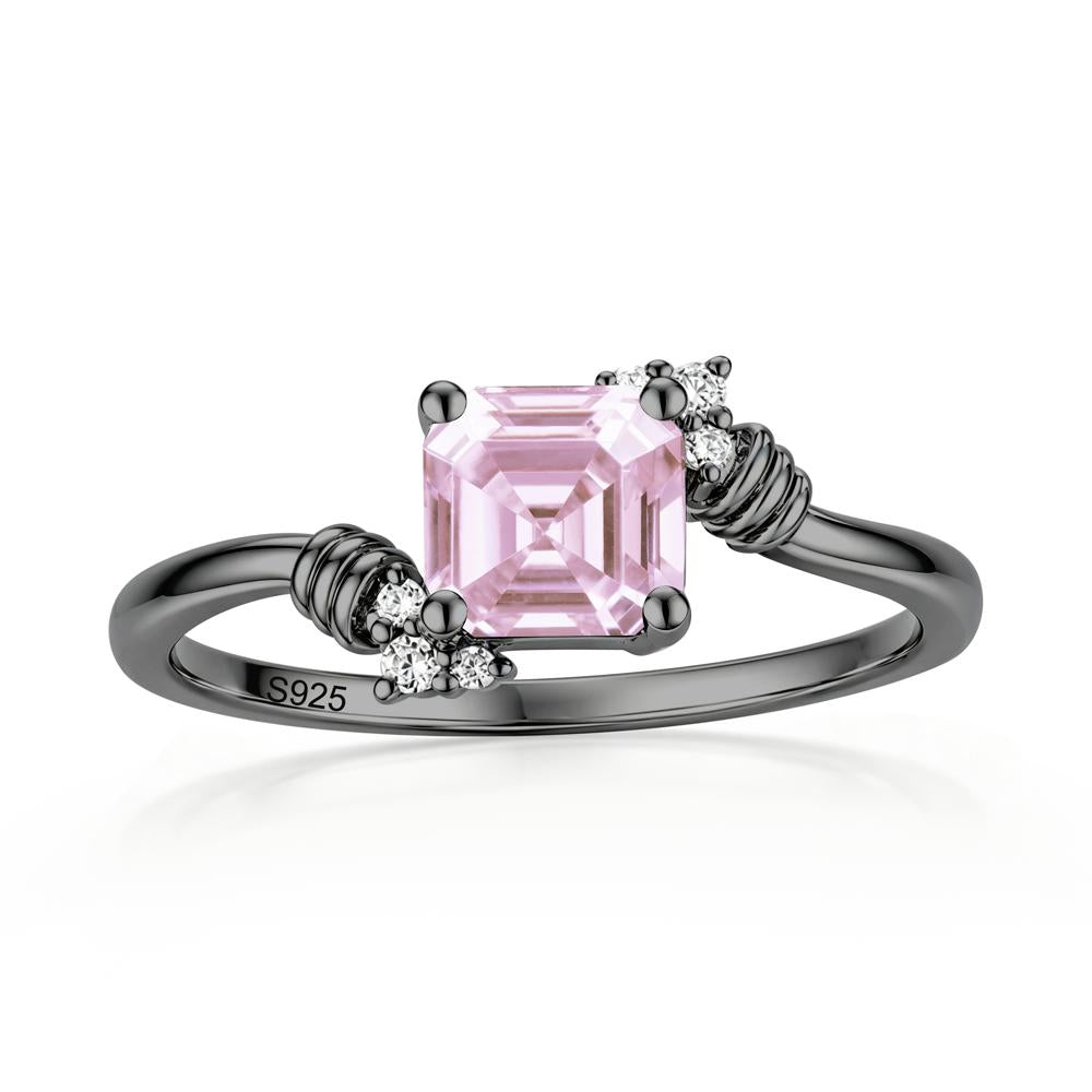 Asscher Cut London Blue Topaz Bypass Knot Ring - LUO Jewelry #gemstone_Pink Cubic Zirconia