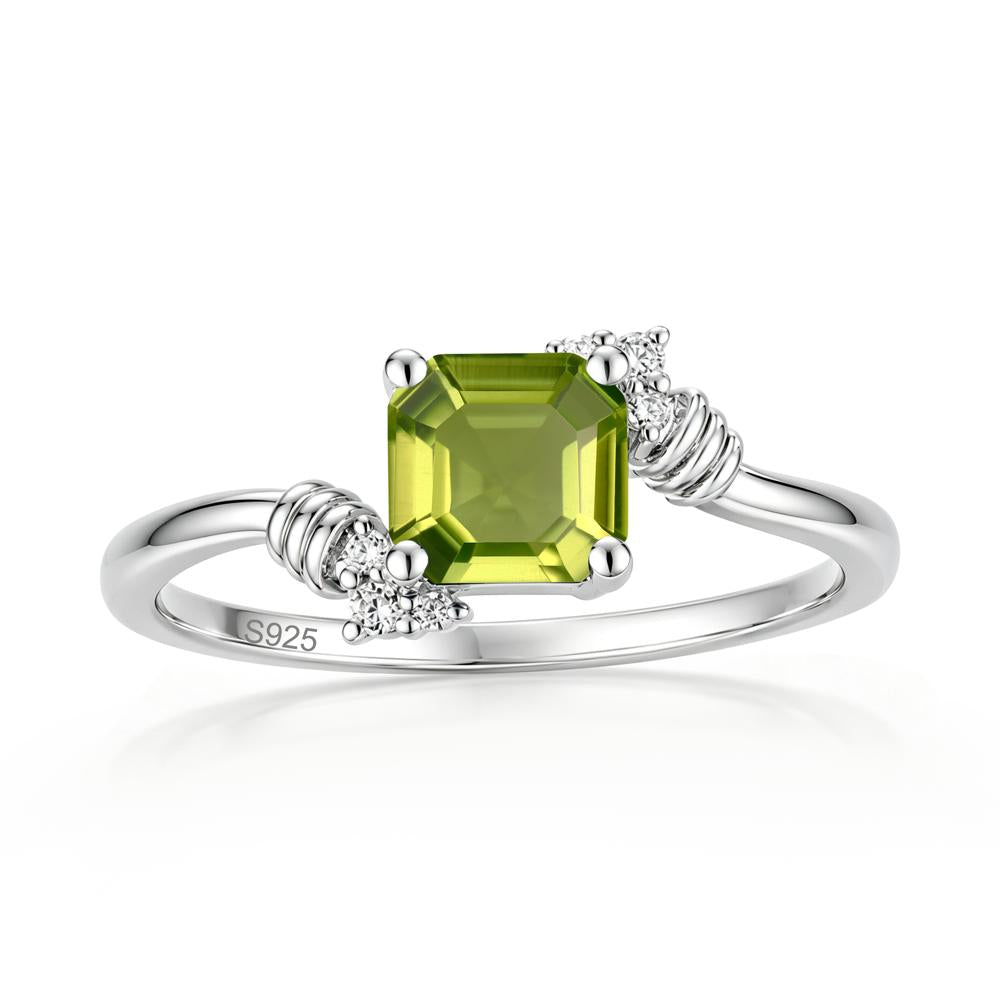 Asscher Cut London Blue Topaz Bypass Knot Ring - LUO Jewelry #gemstone_Peridot