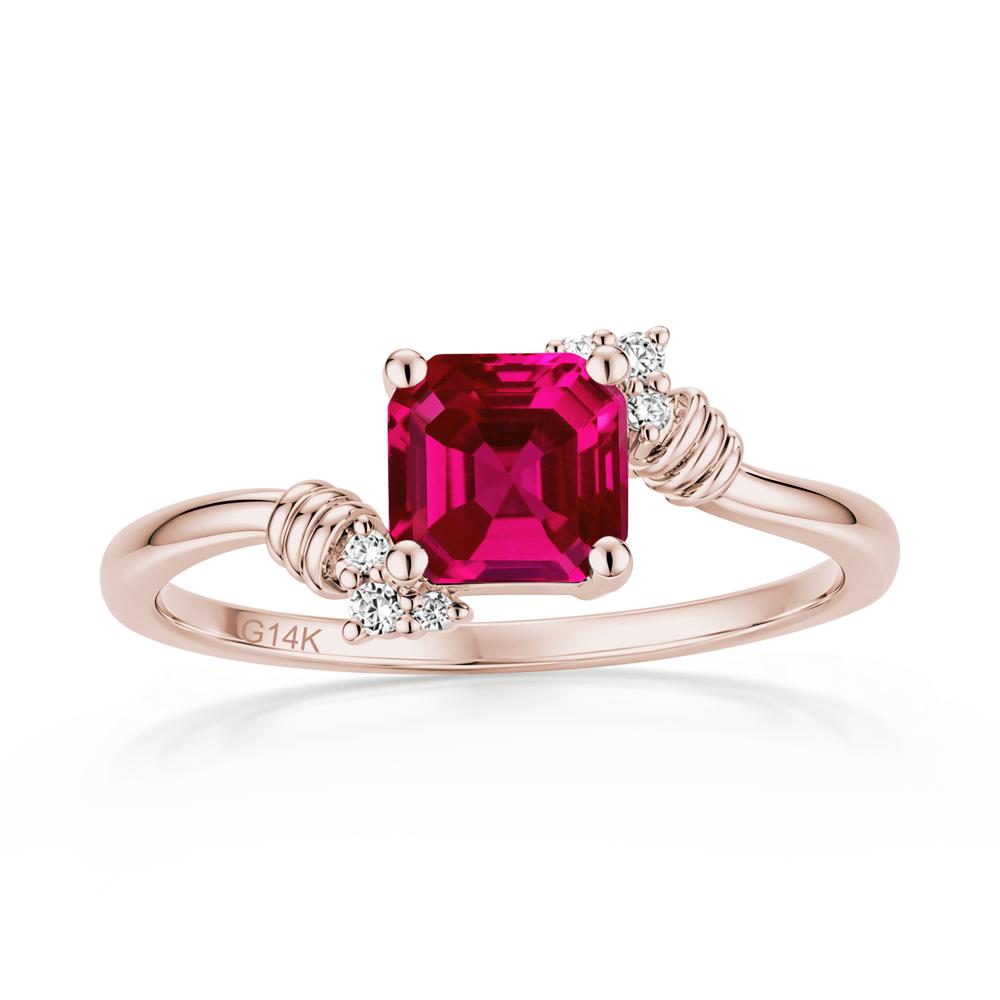 Asscher Cut London Blue Topaz Bypass Knot Ring - LUO Jewelry #gemstone_Ruby