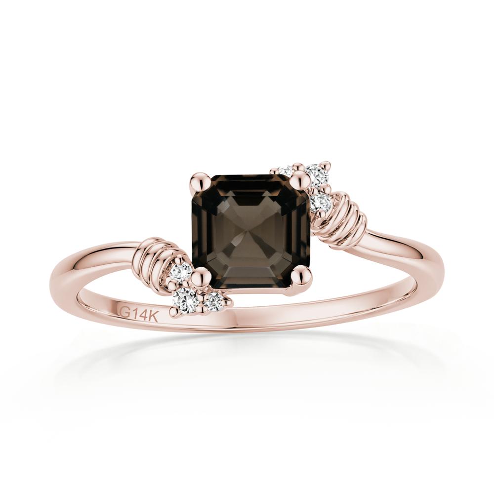 Asscher Cut London Blue Topaz Bypass Knot Ring - LUO Jewelry #gemstone_Smoky Quartz