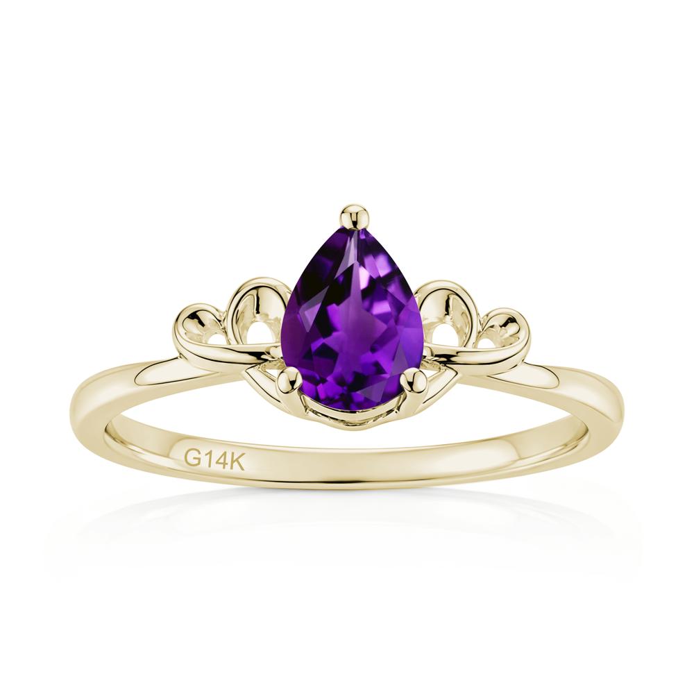 Love Knot Pear Shaped Sapphire Ring - LUO Jewelry #gemstone_Amethyst