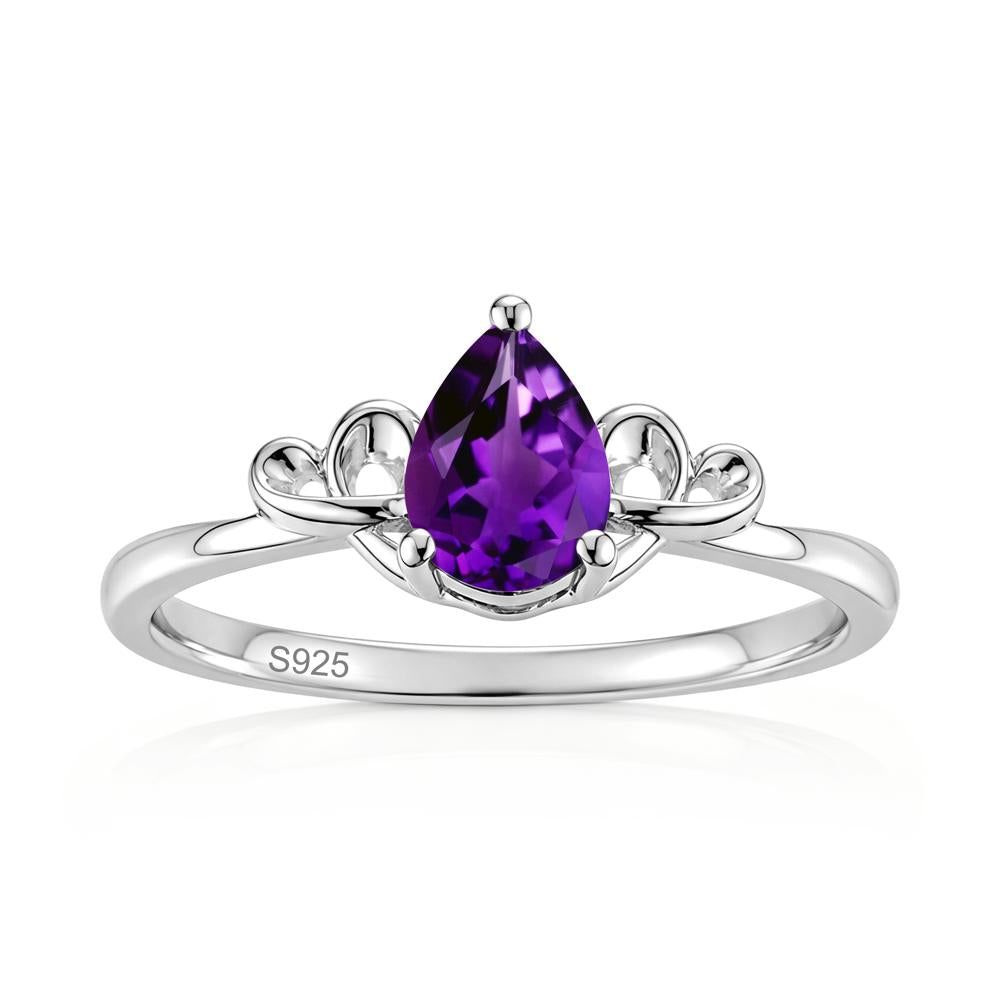 Love Knot Pear Shaped Sapphire Ring - LUO Jewelry #gemstone_Amethyst