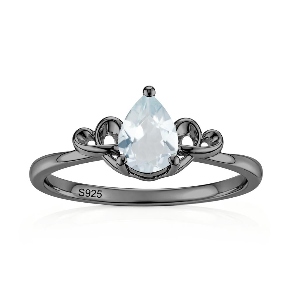 Love Knot Pear Shaped Sapphire Ring - LUO Jewelry #gemstone_Aquamarine